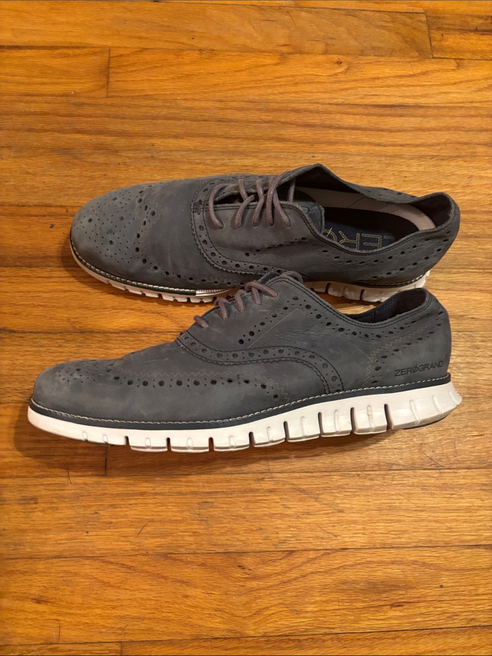 Cole Haan Zerogrand Wingtip Oxford - Charcoal Gray with White Sole